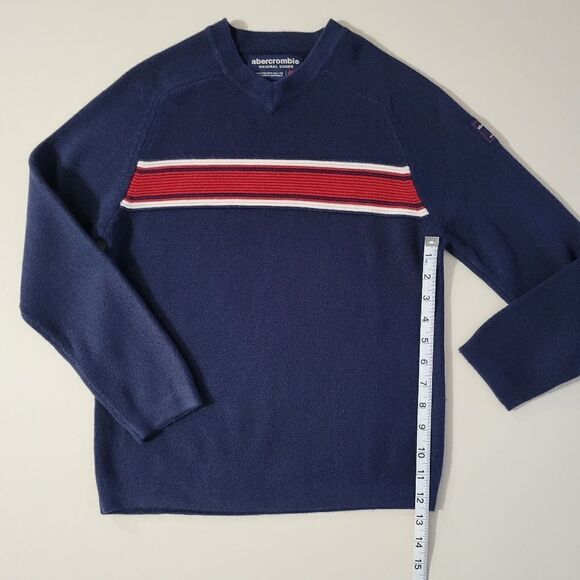Abercrombie Boys Navy V-neck Long Sleeve Sweater - Picture 5 of 10